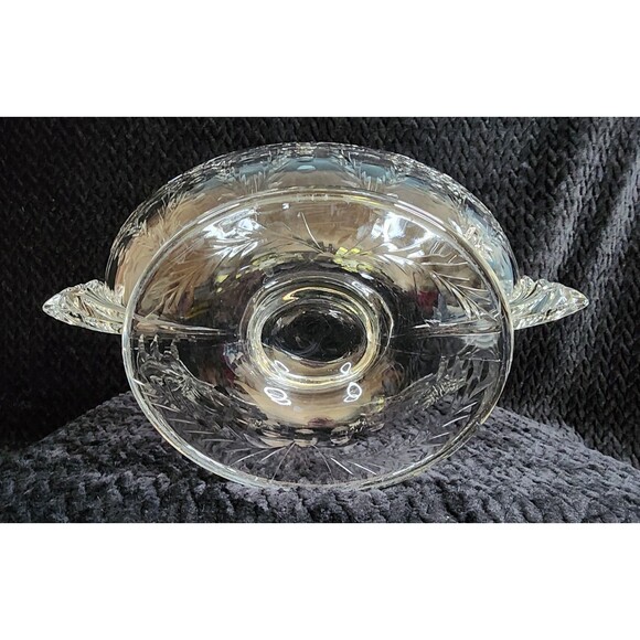 Rock Sharpe Crystal Anniversary Fruit Bowl – Elegant Glass Centerpiece, 1940s - Picture 9 of 15